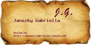 Janszky Gabriella névjegykártya